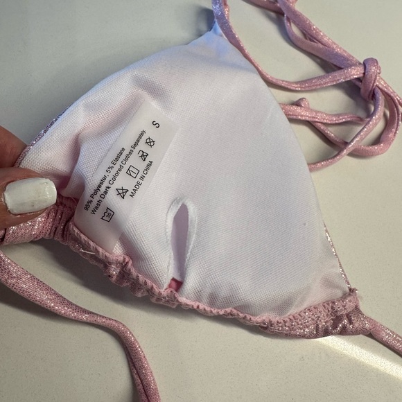 Pink Thong Bikini Two Piece Swimsuit Size Small New - Picture 4 of 10